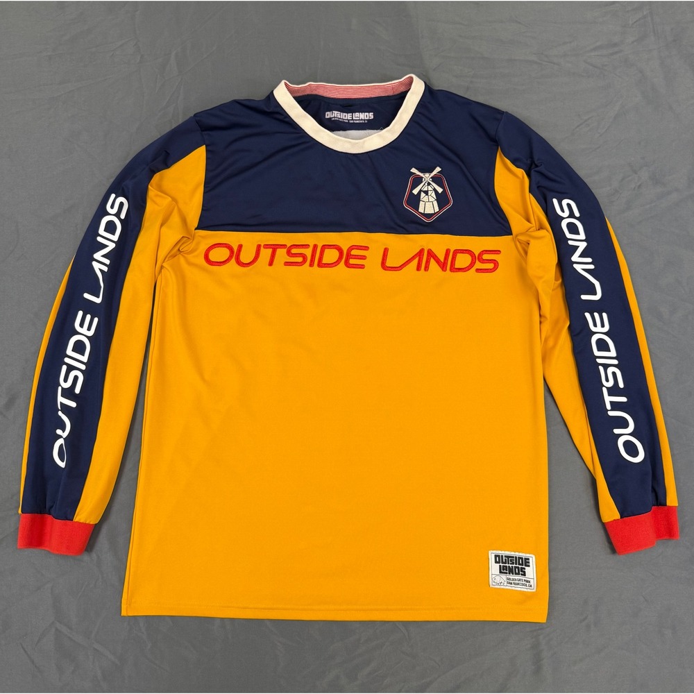 Outside Lands 2023 San Francisco Festival Jersey Mens M Yellow Navy Long Sleeve